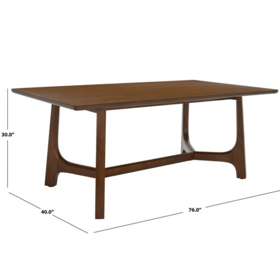 Adelee Wood Dining Table in Medium Oak with V-shaped Trestle Base