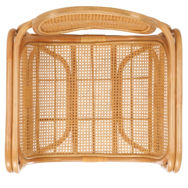 Nadie Wood Accent Chair in Natural with Rattan Mesh