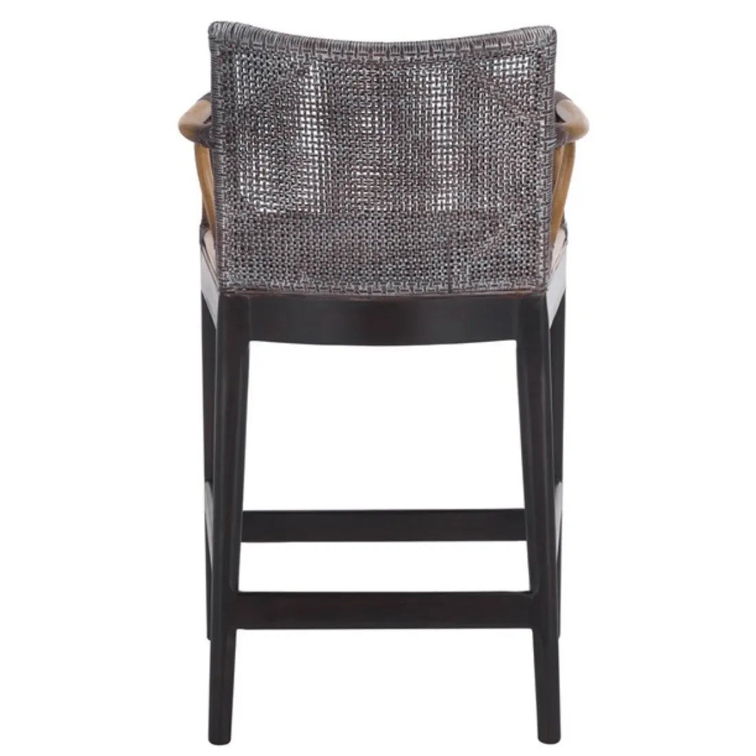 Gianni Rattan Counter Stool in Brown with Wooden Legs