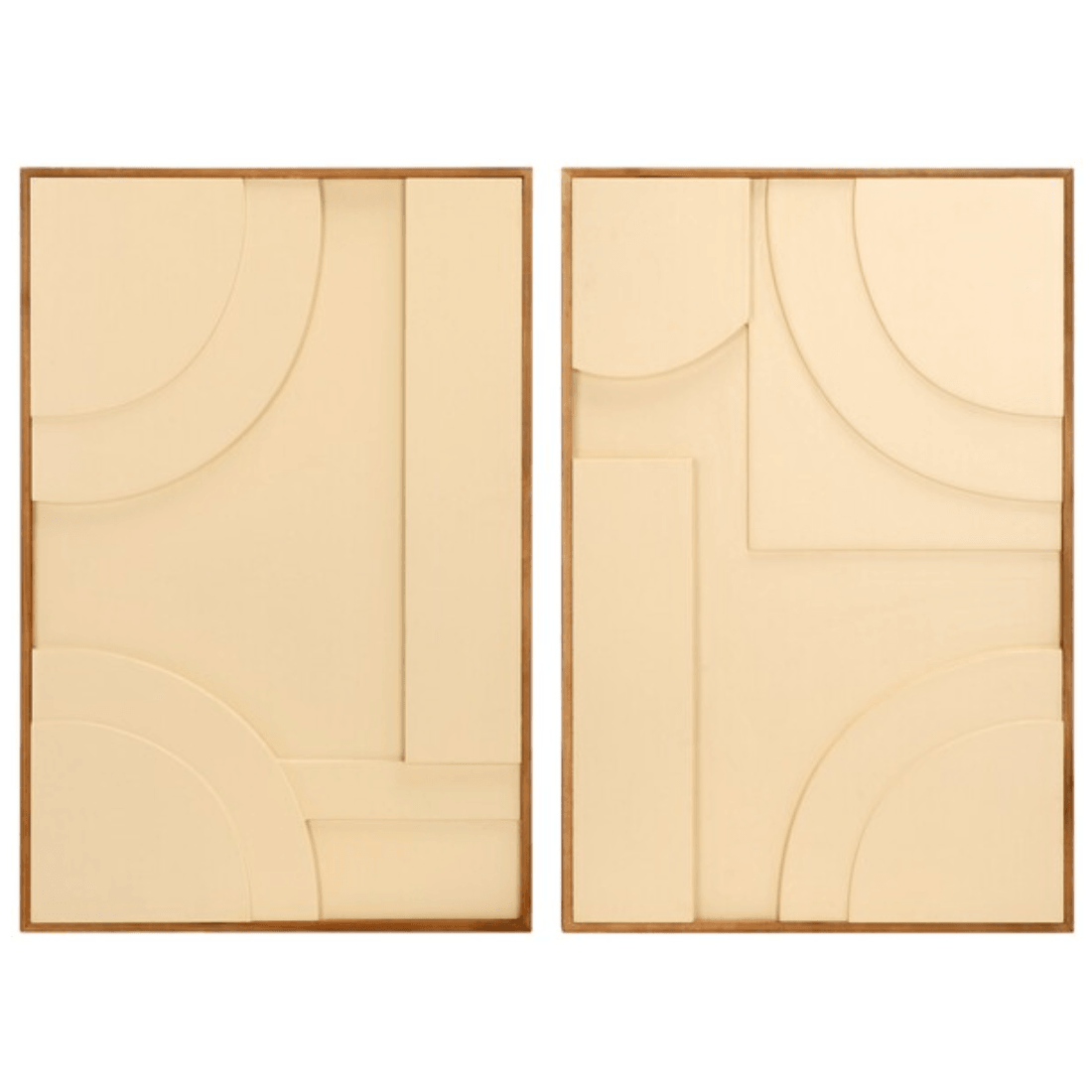 Modern Geometry Wall Art in Natural (Set of 2)