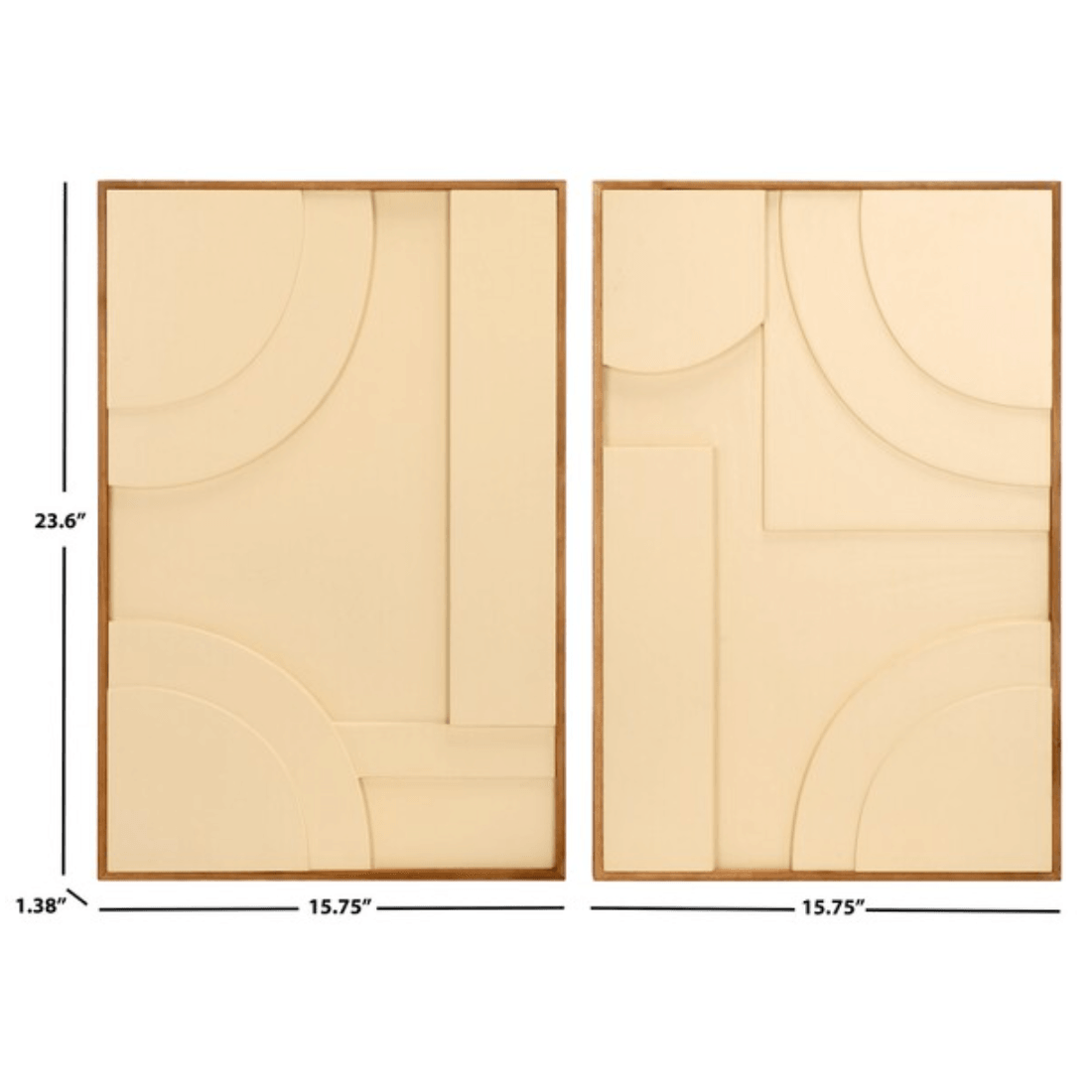 Modern Geometry Wall Art in Natural (Set of 2)