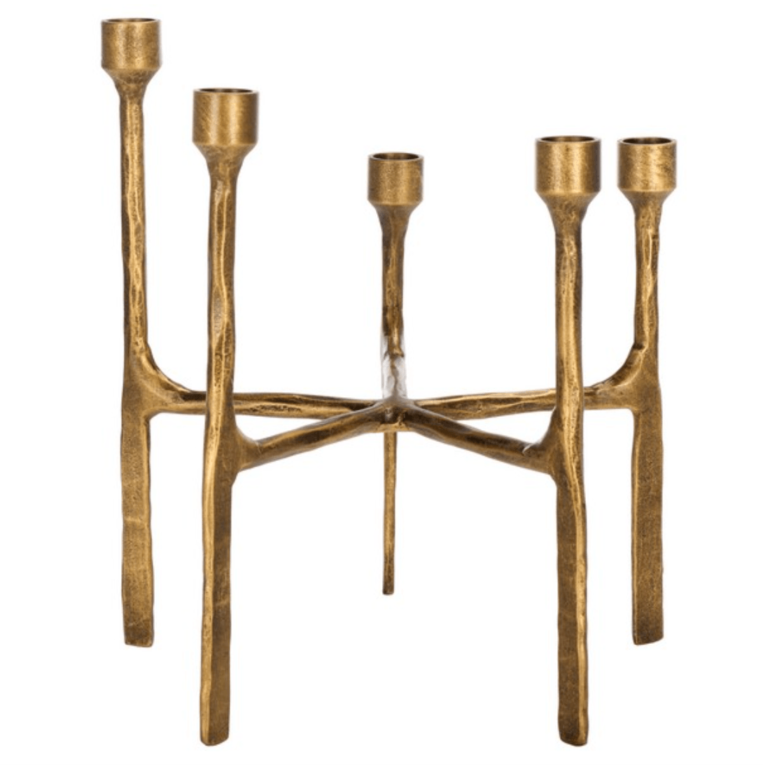 Quyn Metal Taper Candleholder with Multi-arm Structure