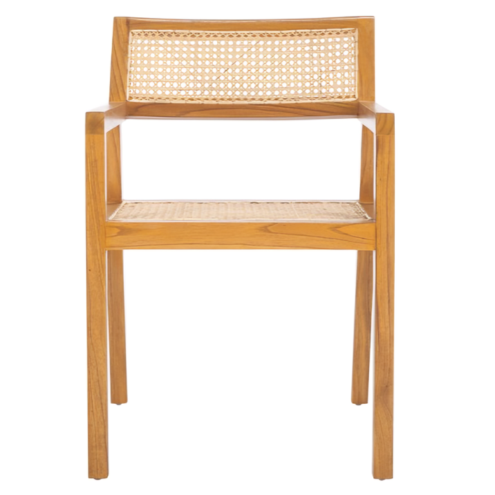 Cire Rattan Dining Chair in Natural with Teak Frame