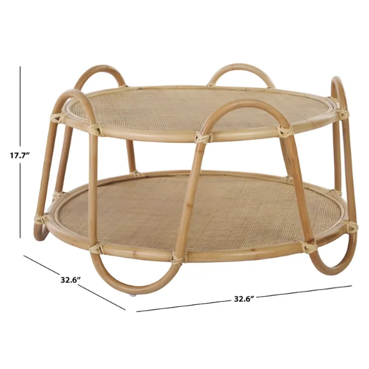 Althea Rattan Coffee Table in Natural with Weave Design