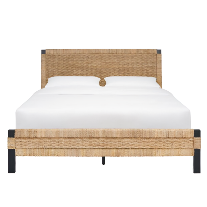 Galen Woven Banana Stem Bed in Natural and Black