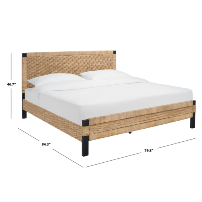 Galen Woven Banana Stem Bed in Natural and Black