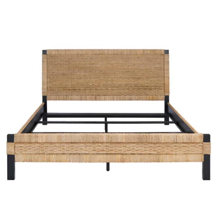 Galen Woven Banana Stem Bed in Natural and Black