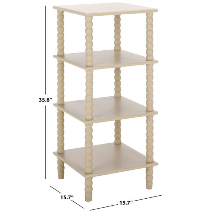 Dilyn 4 Tier Wood Shelving Unit in Sand