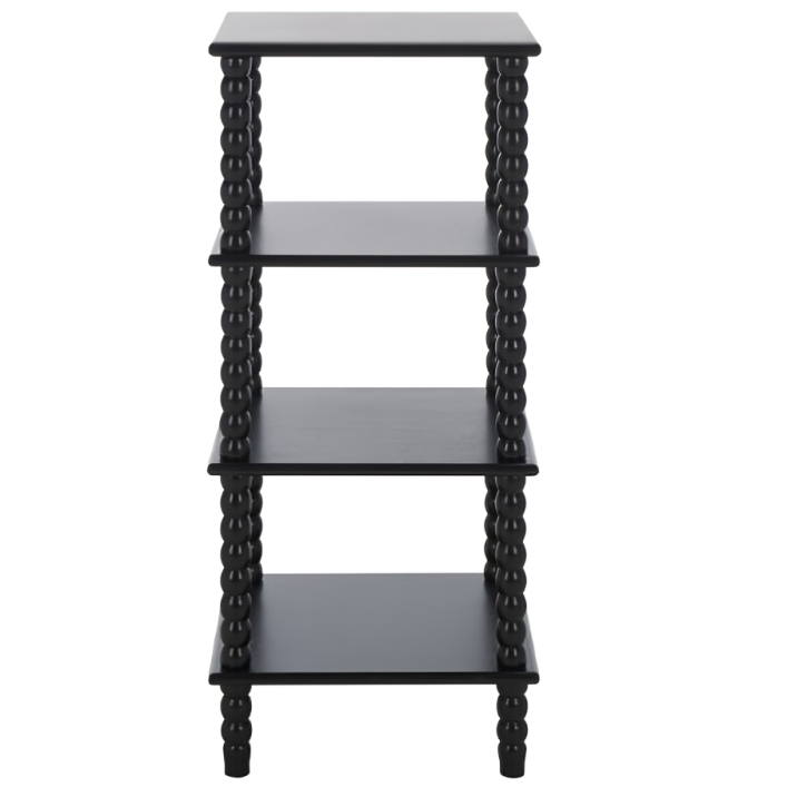 Dilyn 4 Tier Wood Shelving Unit in Matte Black