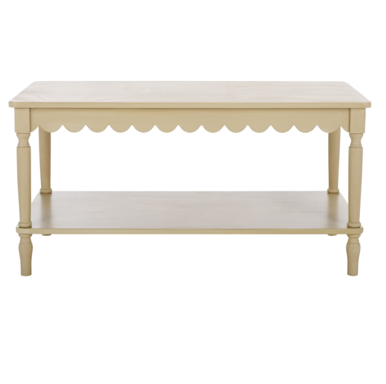 Haven Wood Coffee Table in Natural with Shelf