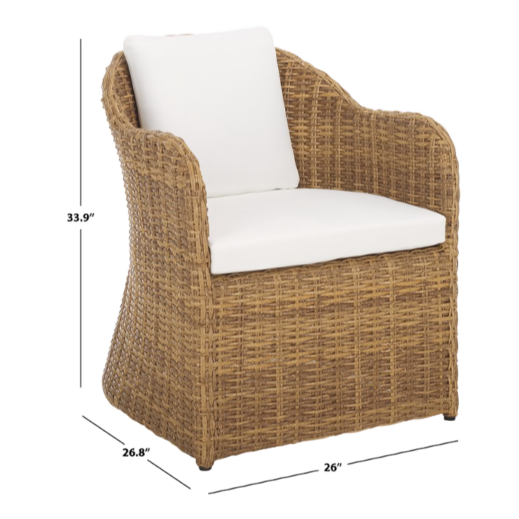 Melbourne Wicker Outdoor Dining Chair in Natural