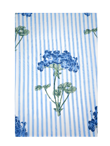 Blue Hydrangea Blockprint Tablecloth