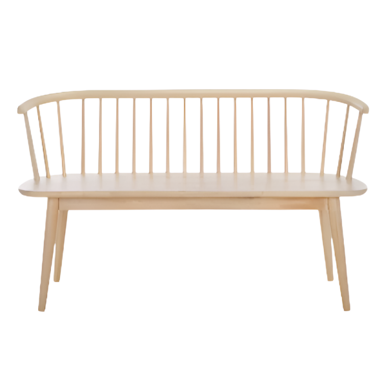 Blanchard Wood Bench in White-Washed with Spindle Back