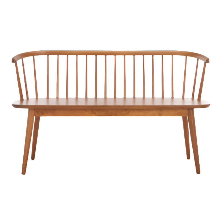 Blanchard Wood Bench in Honey with Spindle Back