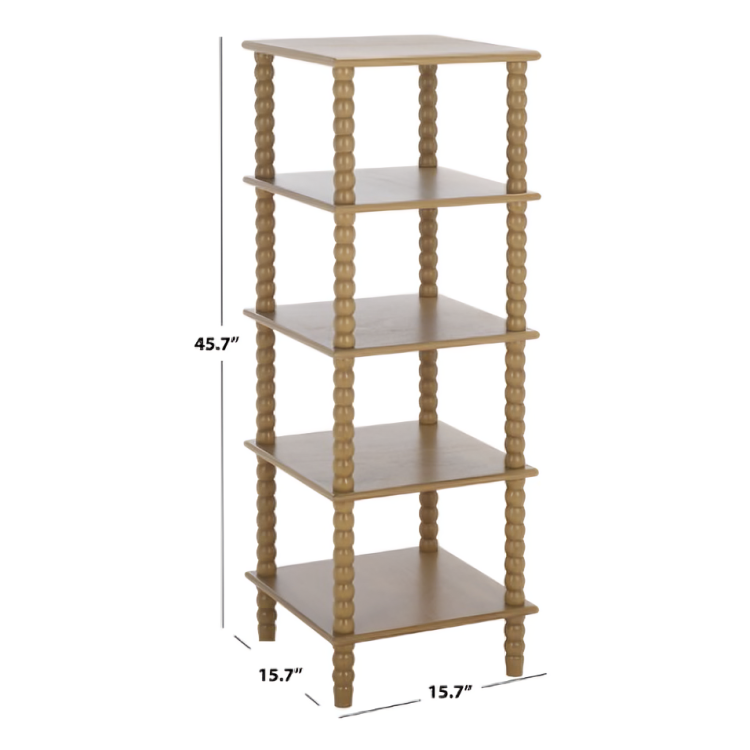 Dilyn Wood 5-Tier Shelving Unit in Desert Brown