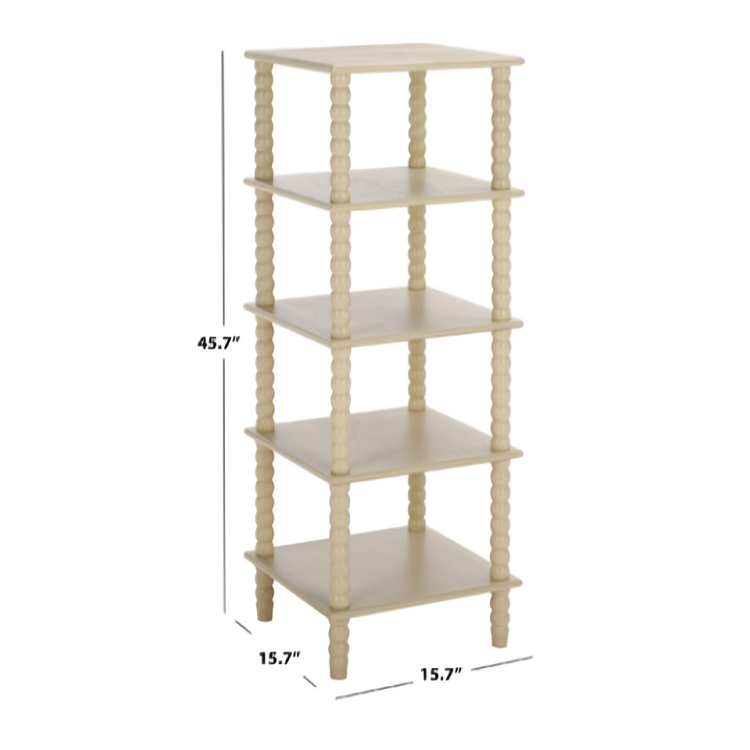 Dilyn Wood 5-Tier Shelving Unit in Sand