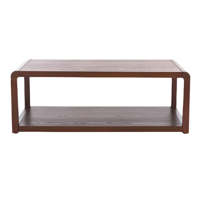 Omara Wood 2-Tier Coffee Table in Walnut