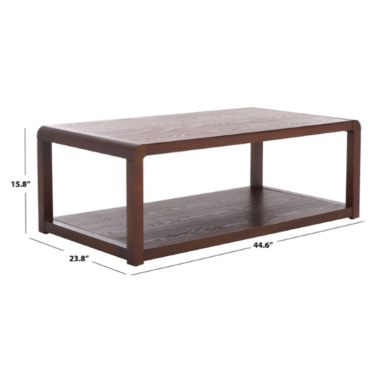 Omara Wood 2-Tier Coffee Table in Walnut