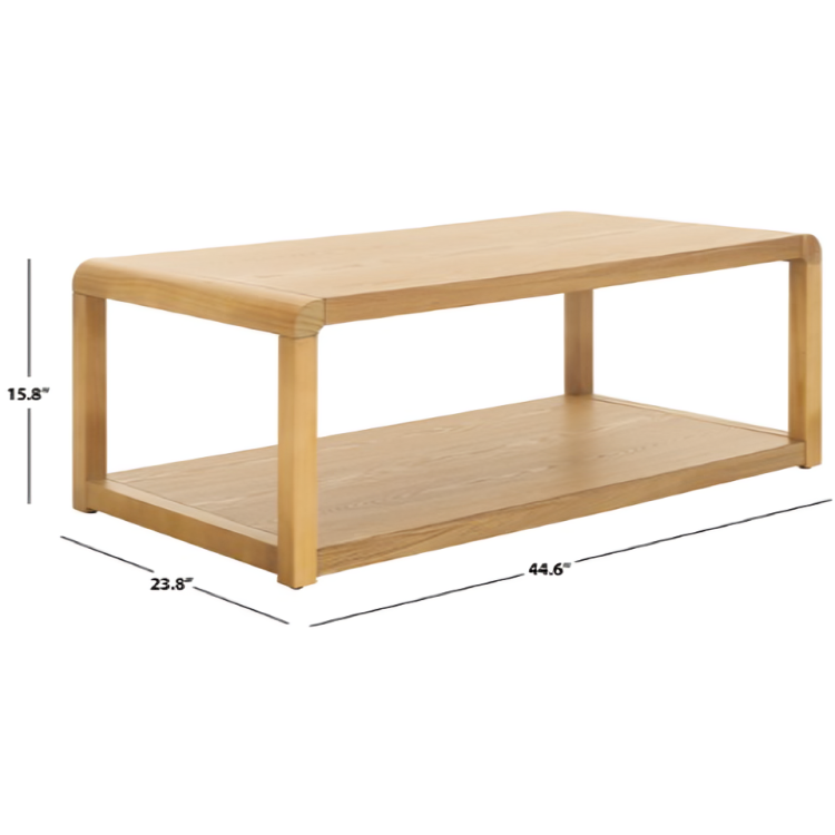 Omara Wood 2-Tier Coffee Table in Natural