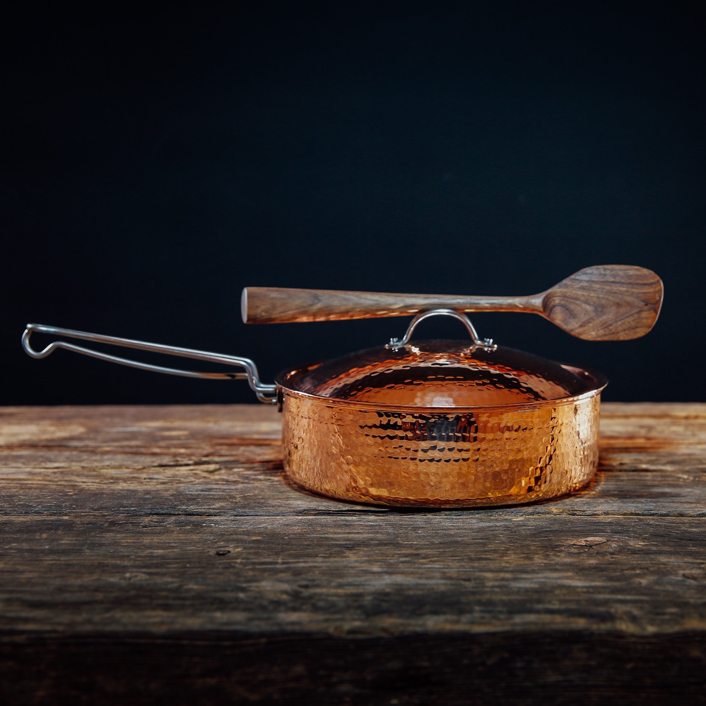 Copper Saute Pan with lid, 3 quart