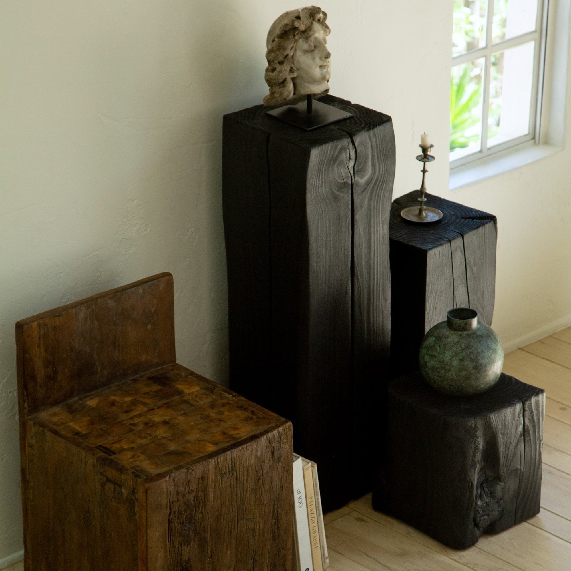 Charcoal Sculpture Pedestal - Tall