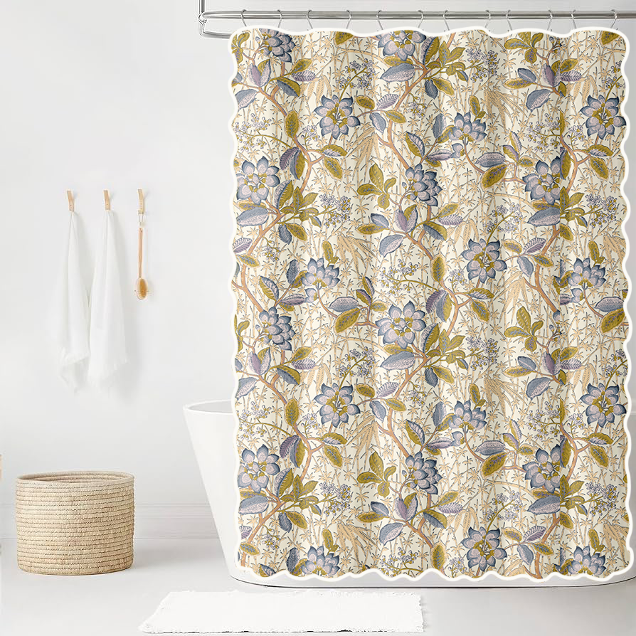 Abigail in Classic Scalloped Edge Shower Curtain