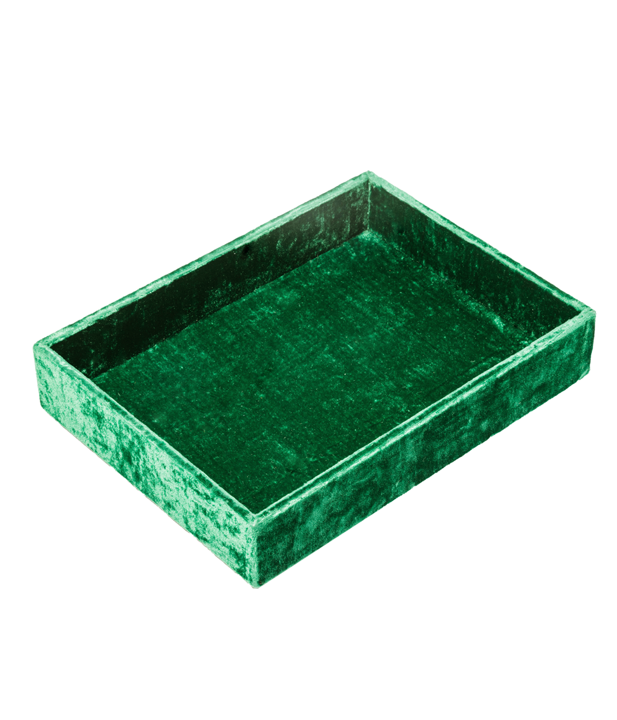 Stackable Silk Velvet Jewelry Tray in Emerald