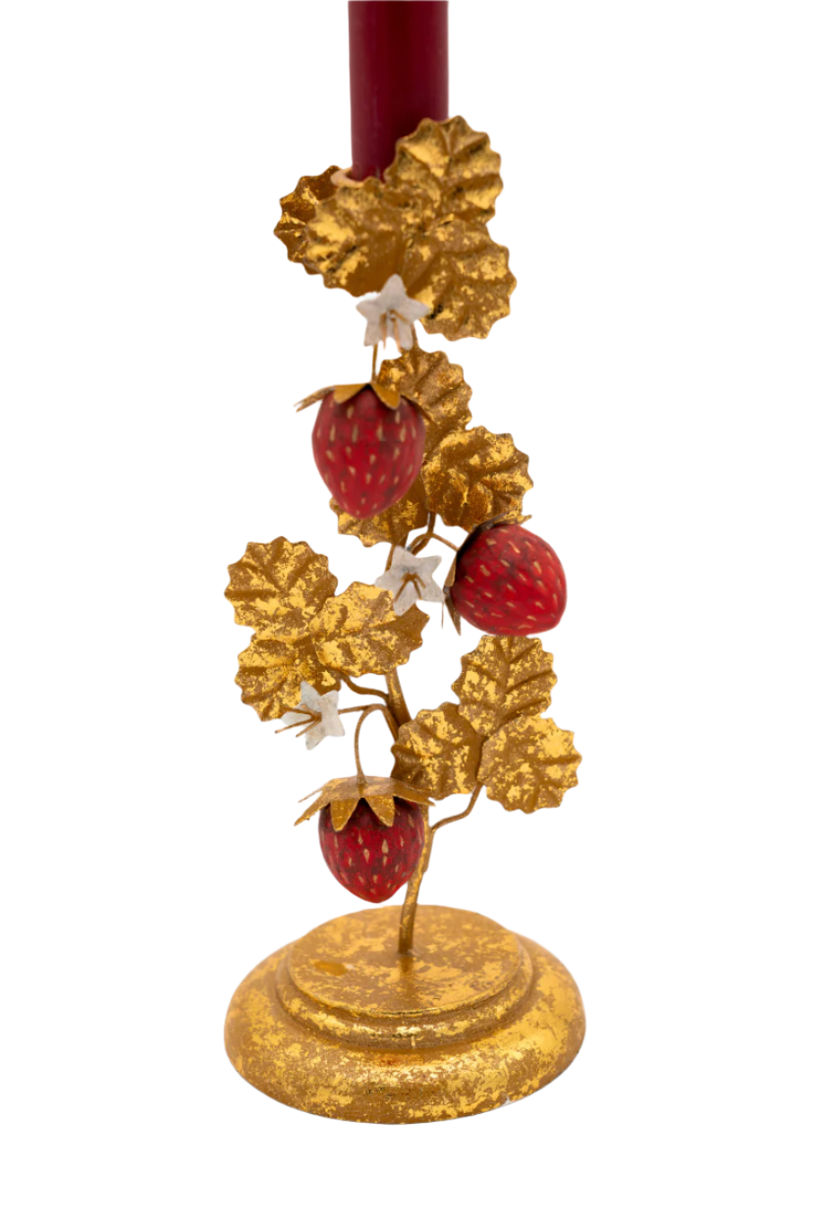 Strawberry Candleholders in Gold