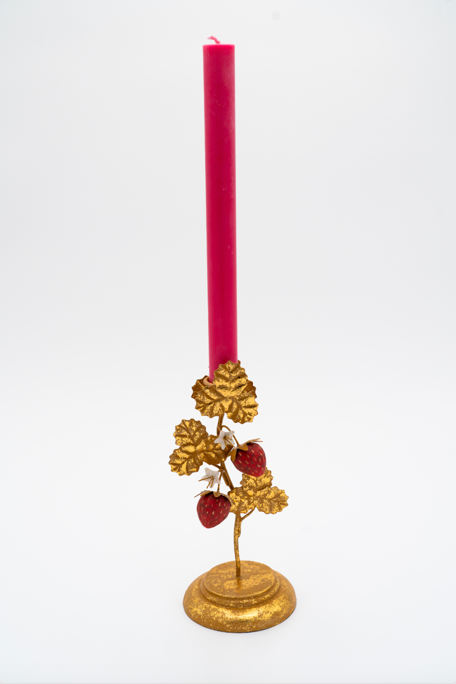 Strawberry Candleholders in Gold