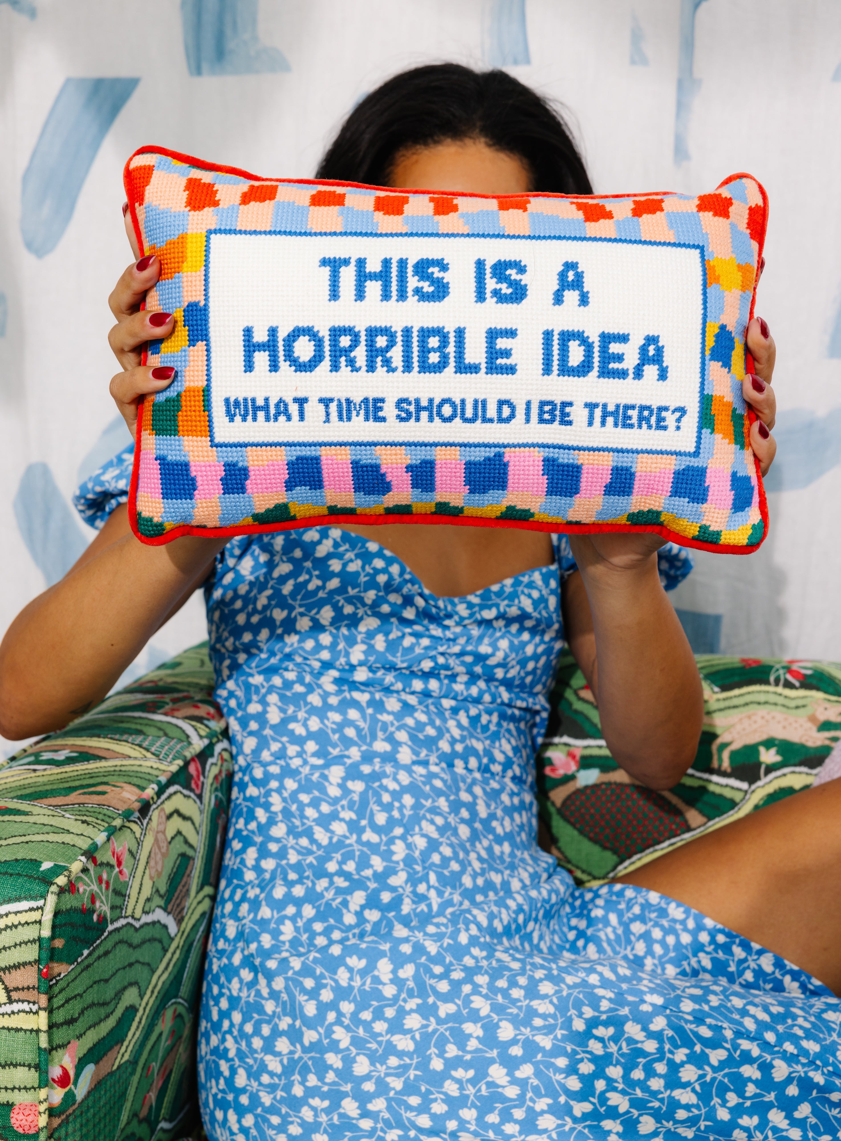 Horrible Idea Needlepoint Pillow