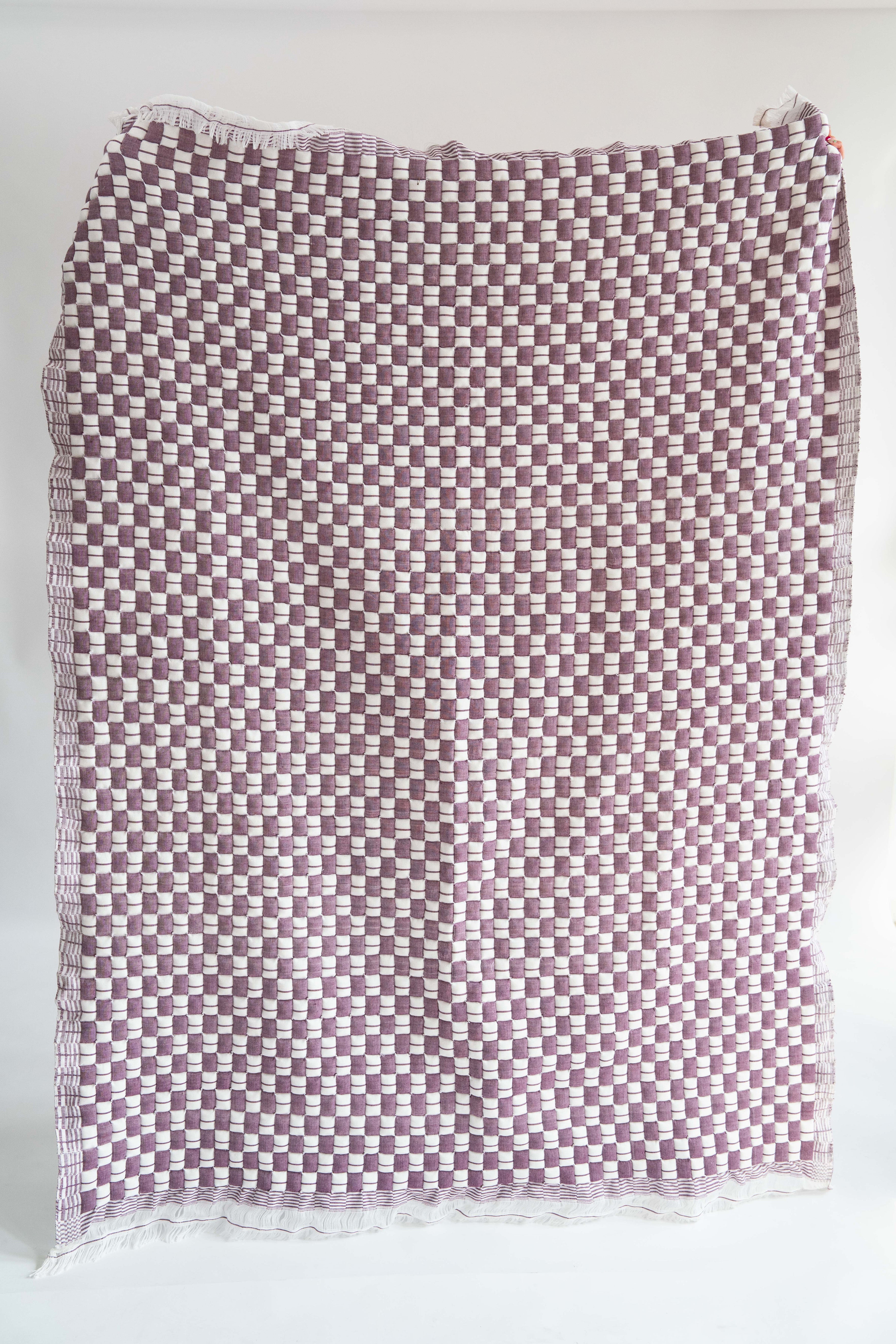 Purple Checkered Sujani Quilt