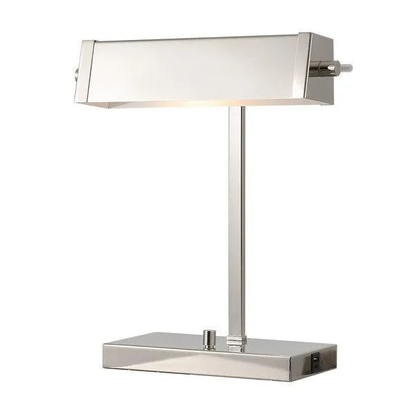 Rylan Iron Table Lamp in Polished Nickel with USB Port