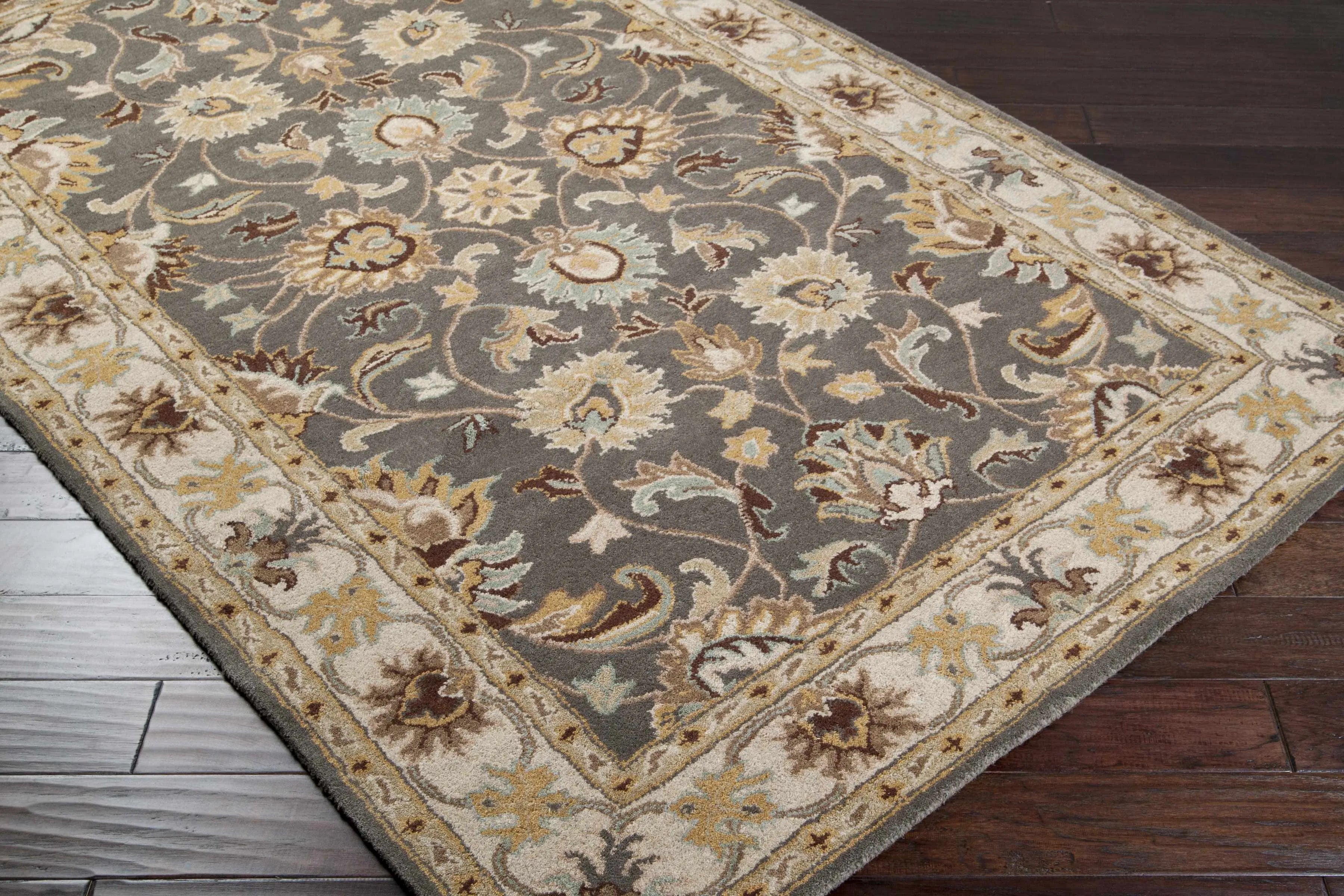 Cherryfield Hand Tufted Taupe Wool Rug