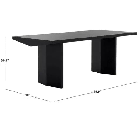 Safavieh Jaylin Ash Wood Dining Table in Black with Bold Geometry