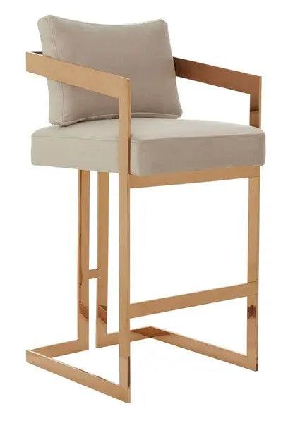 Safavieh Taraji Giotto Almond Velvet Bar Stool