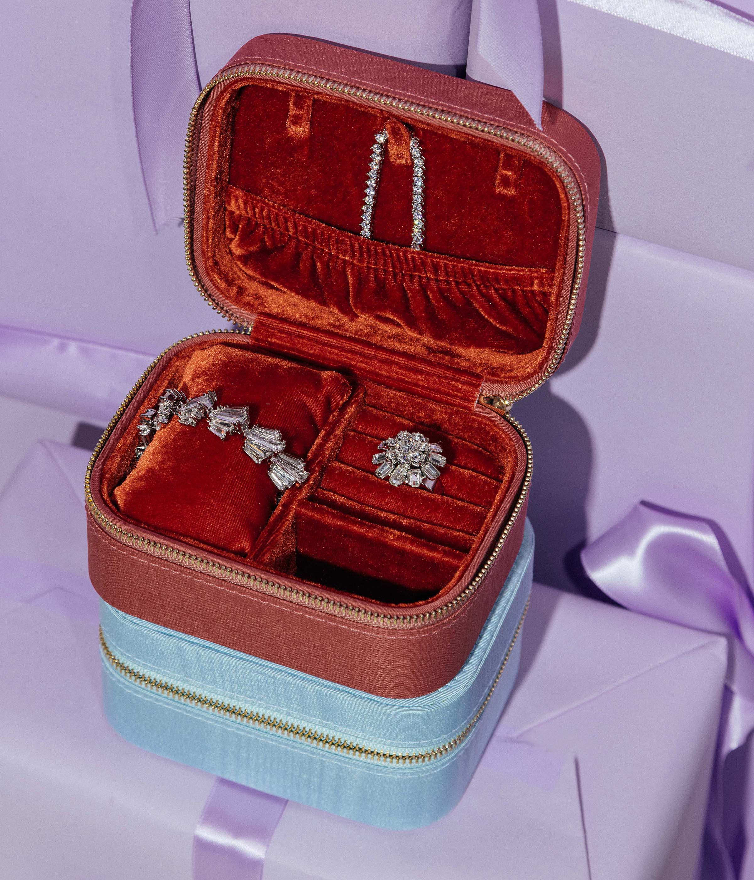 Jewelry Travel Case in Dusty Rose