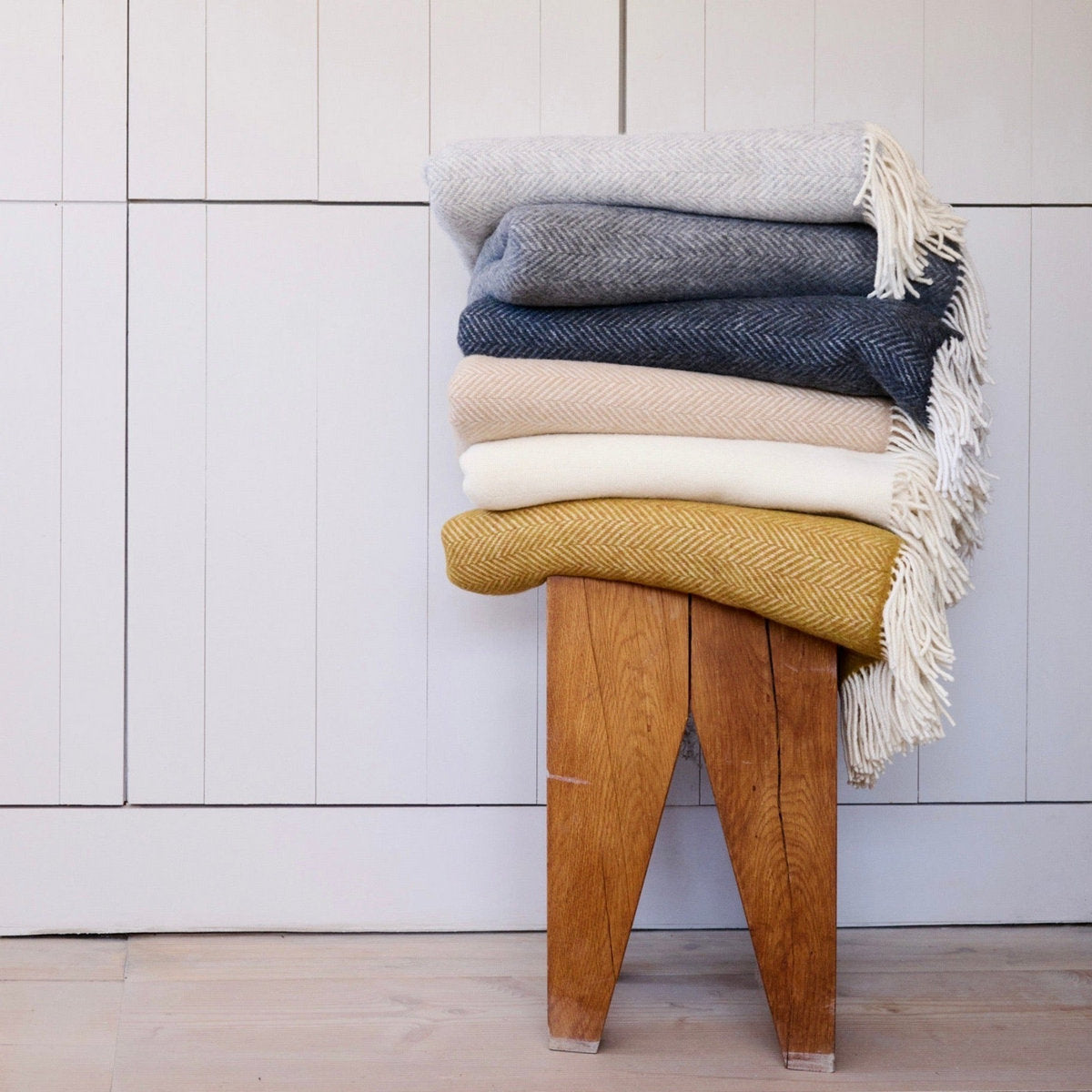 Herringbone Wool & Cashmere Throw