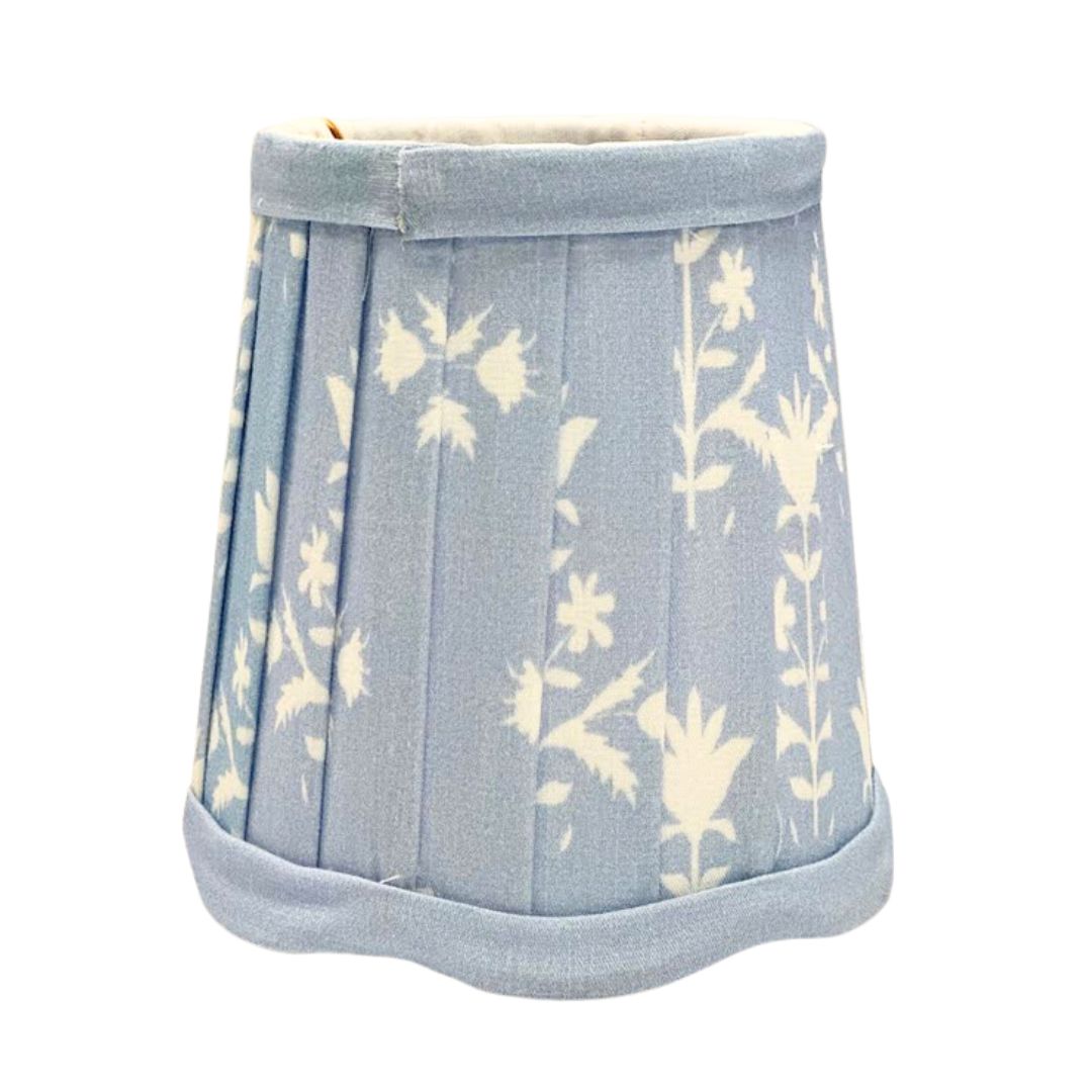 Blue & White Floral Scalloped Sconce Shade