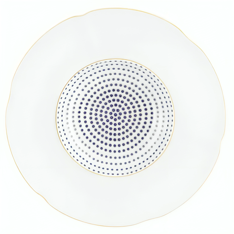 Constellation d'Or Soup Plate in White and Blue (Set of 4)