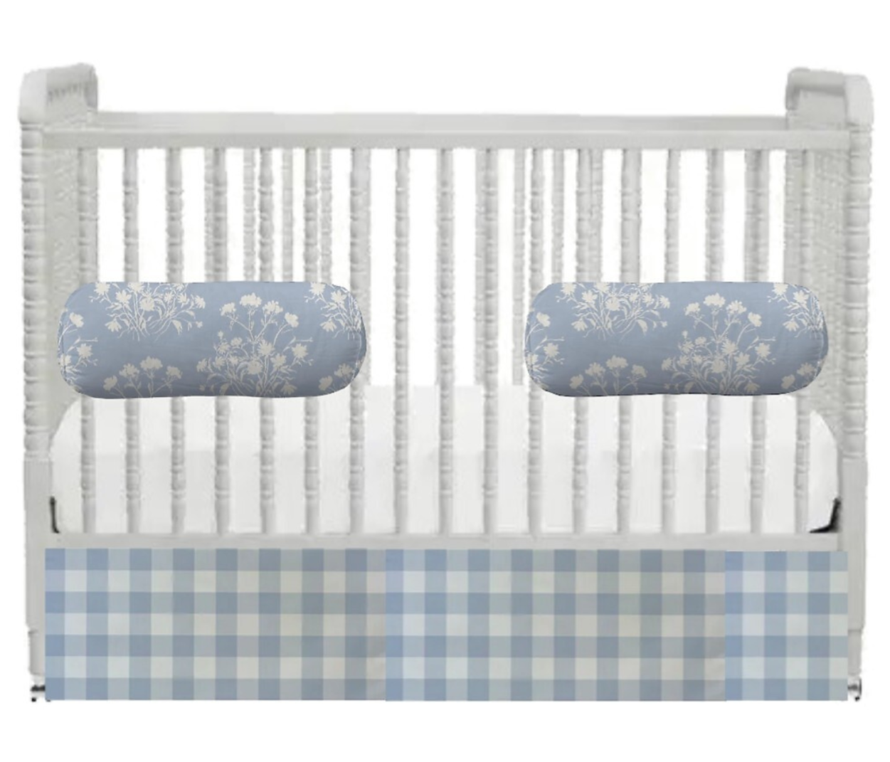 Iva Check Crib Skirt Tait Blue