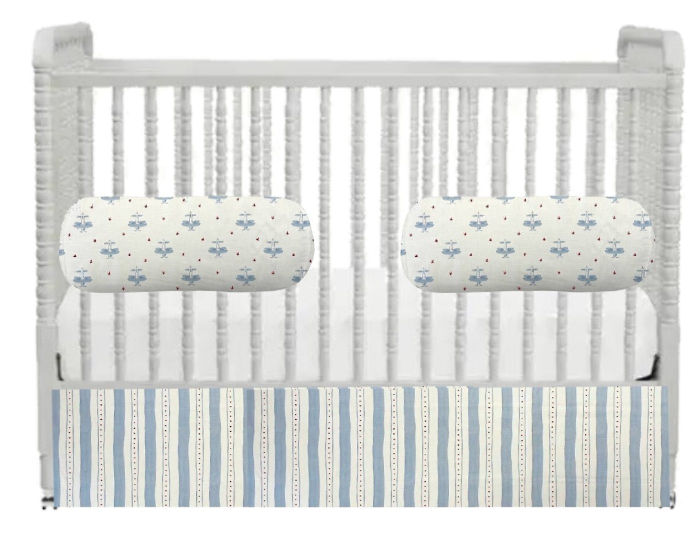 Sledge Stripe by Camilla Moss Crib Skirt