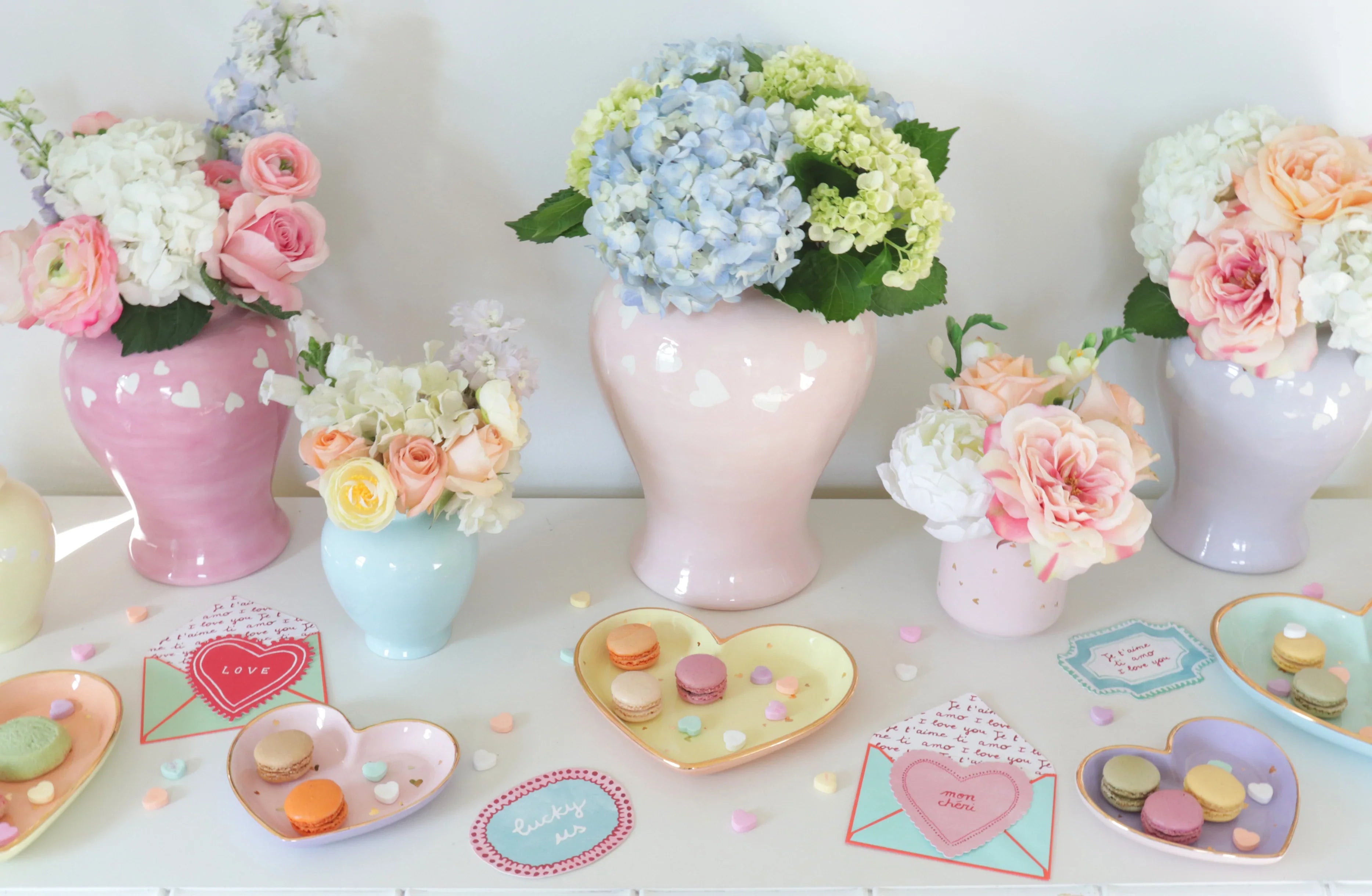 "Love is in the Air" Ginger Jars in Cherry Blossom Pink