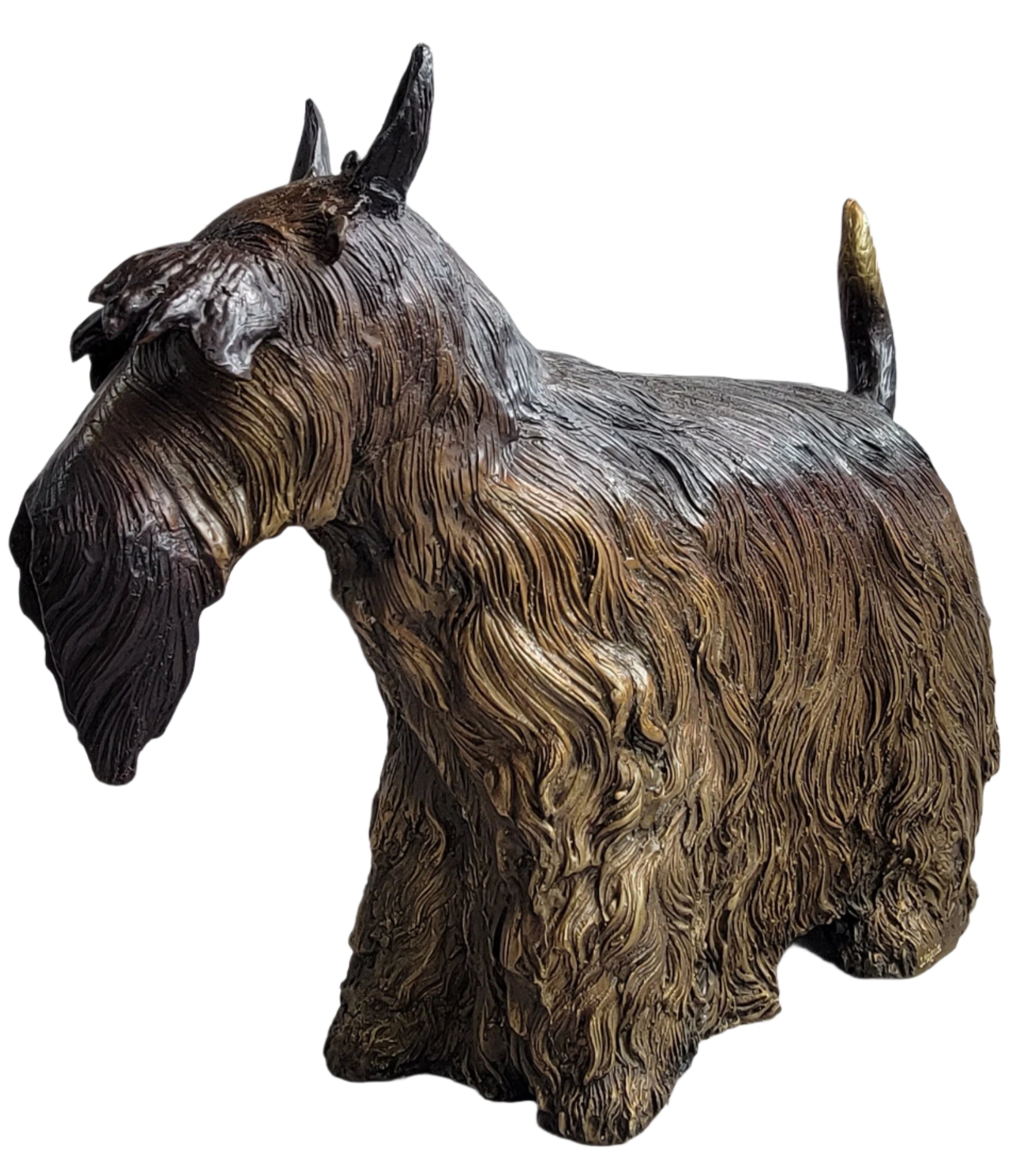 Scottish Terrier Dog Bronze Metal Sculpture Statue Figure Figurine Handmade Art 16" x 20"