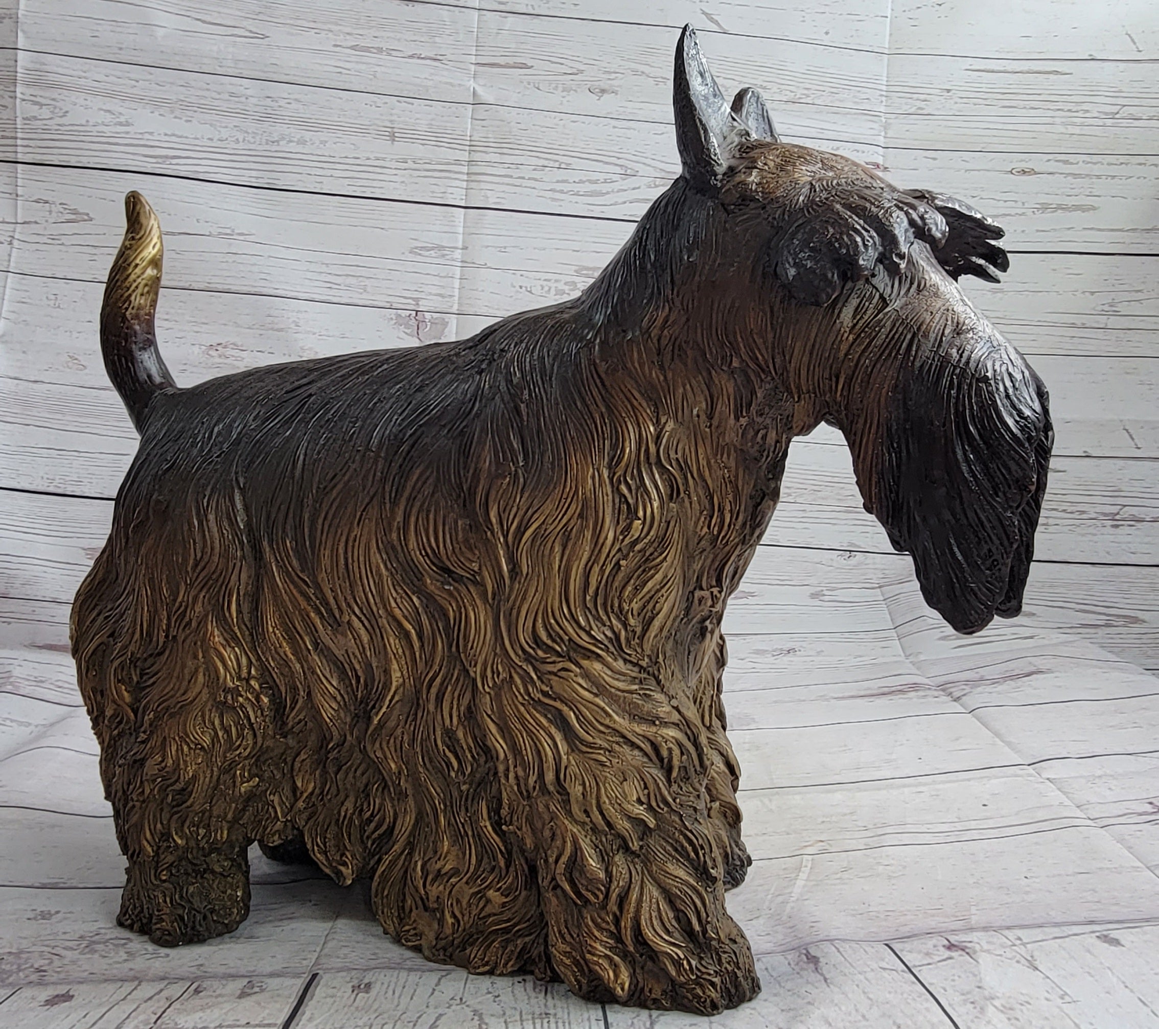 Scottish Terrier Dog Bronze Metal Sculpture Statue Figure Figurine Handmade Art 16" x 20"