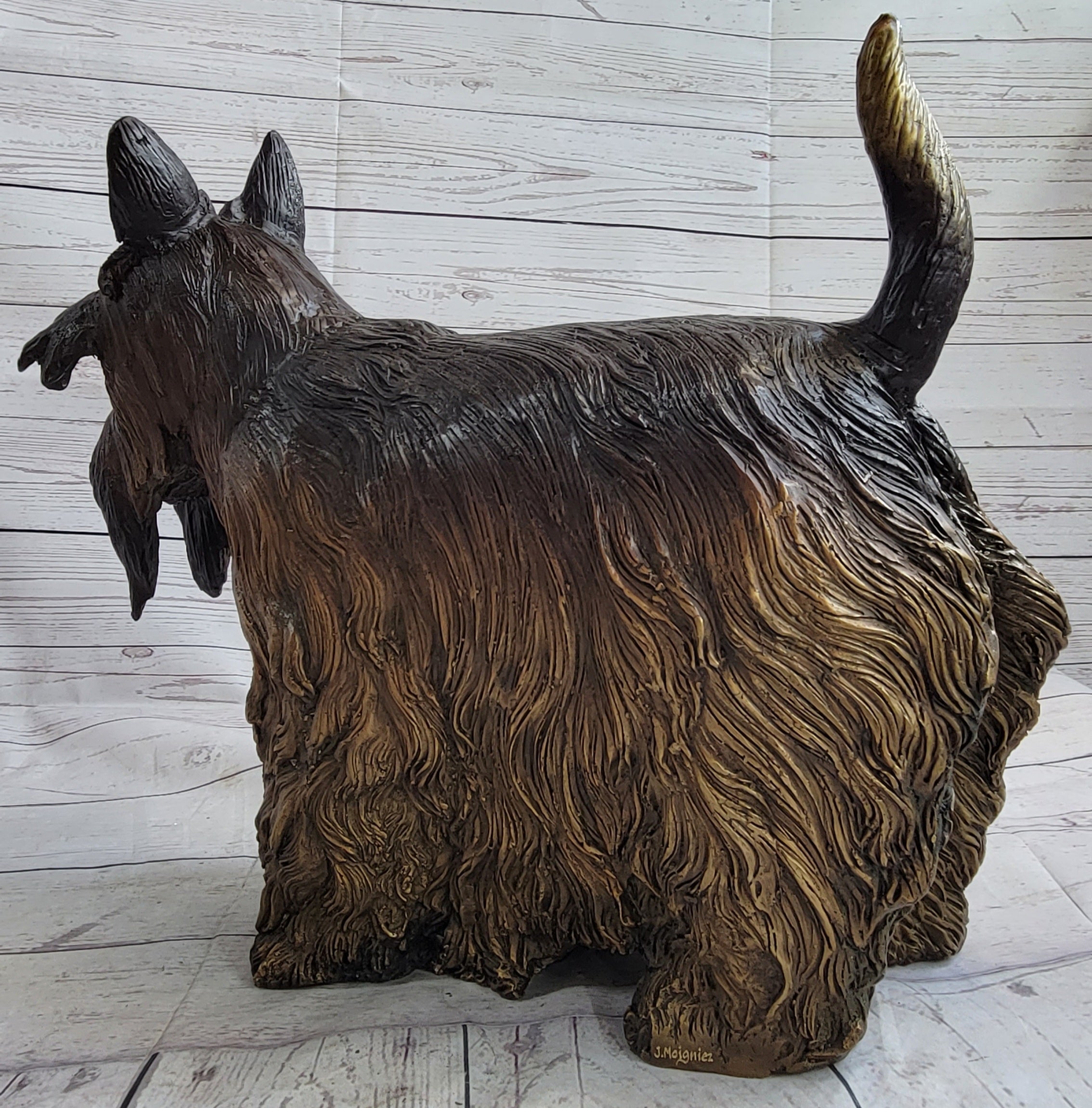 Scottish Terrier Dog Bronze Metal Sculpture Statue Figure Figurine Handmade Art 16" x 20"