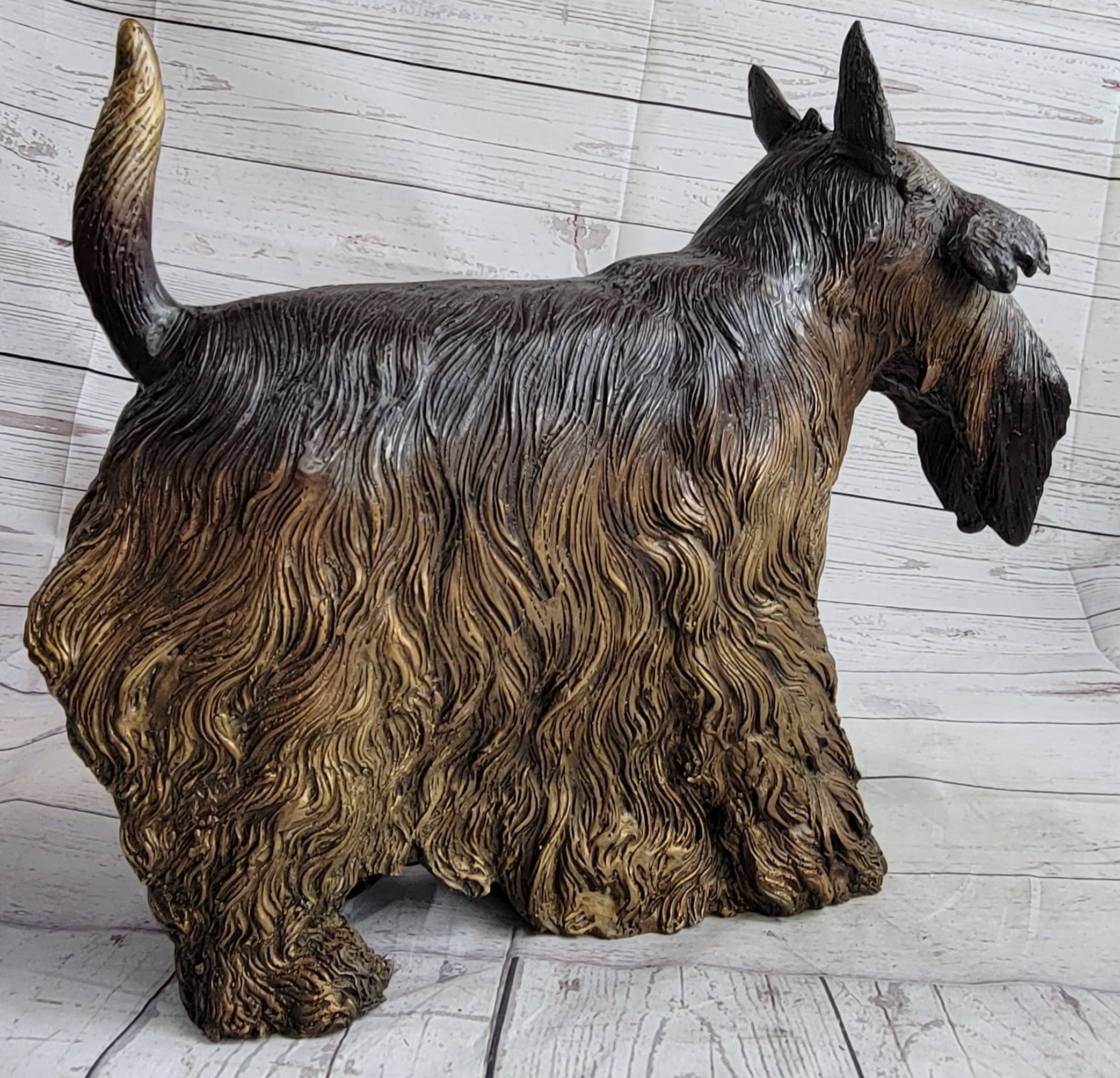 Scottish Terrier Dog Bronze Metal Sculpture Statue Figure Figurine Handmade Art 16" x 20"