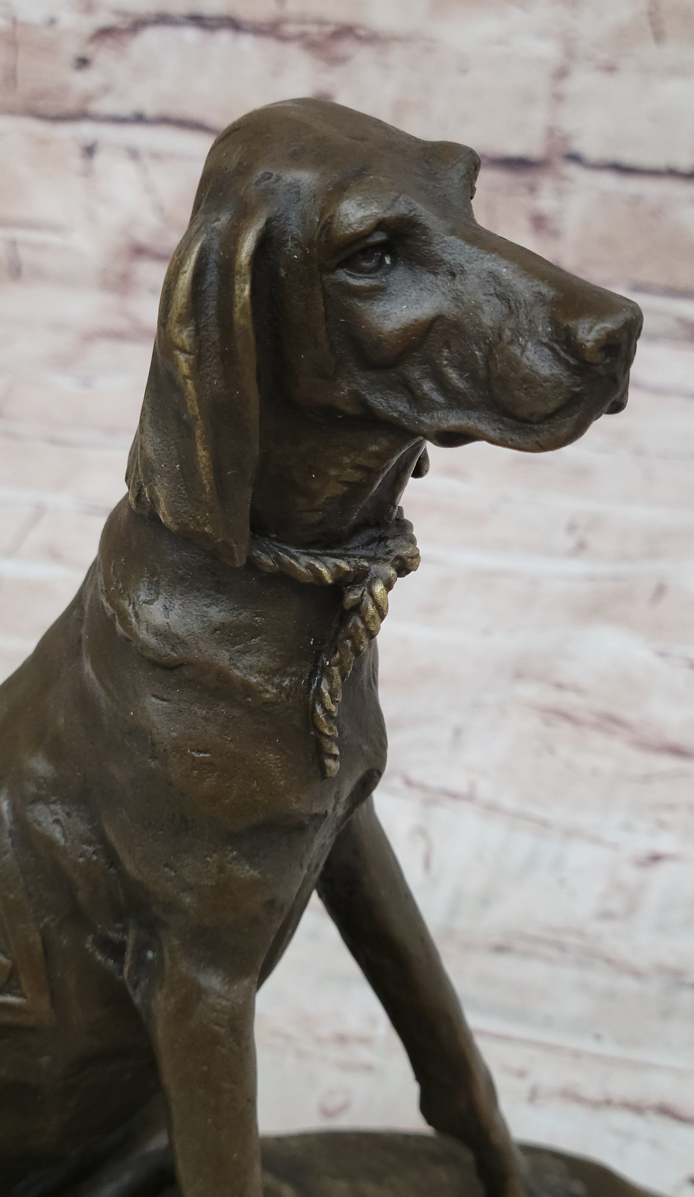 Bronze Service Dog w/ Vest Statue Sculpture Figure Figurine 10” x 10”