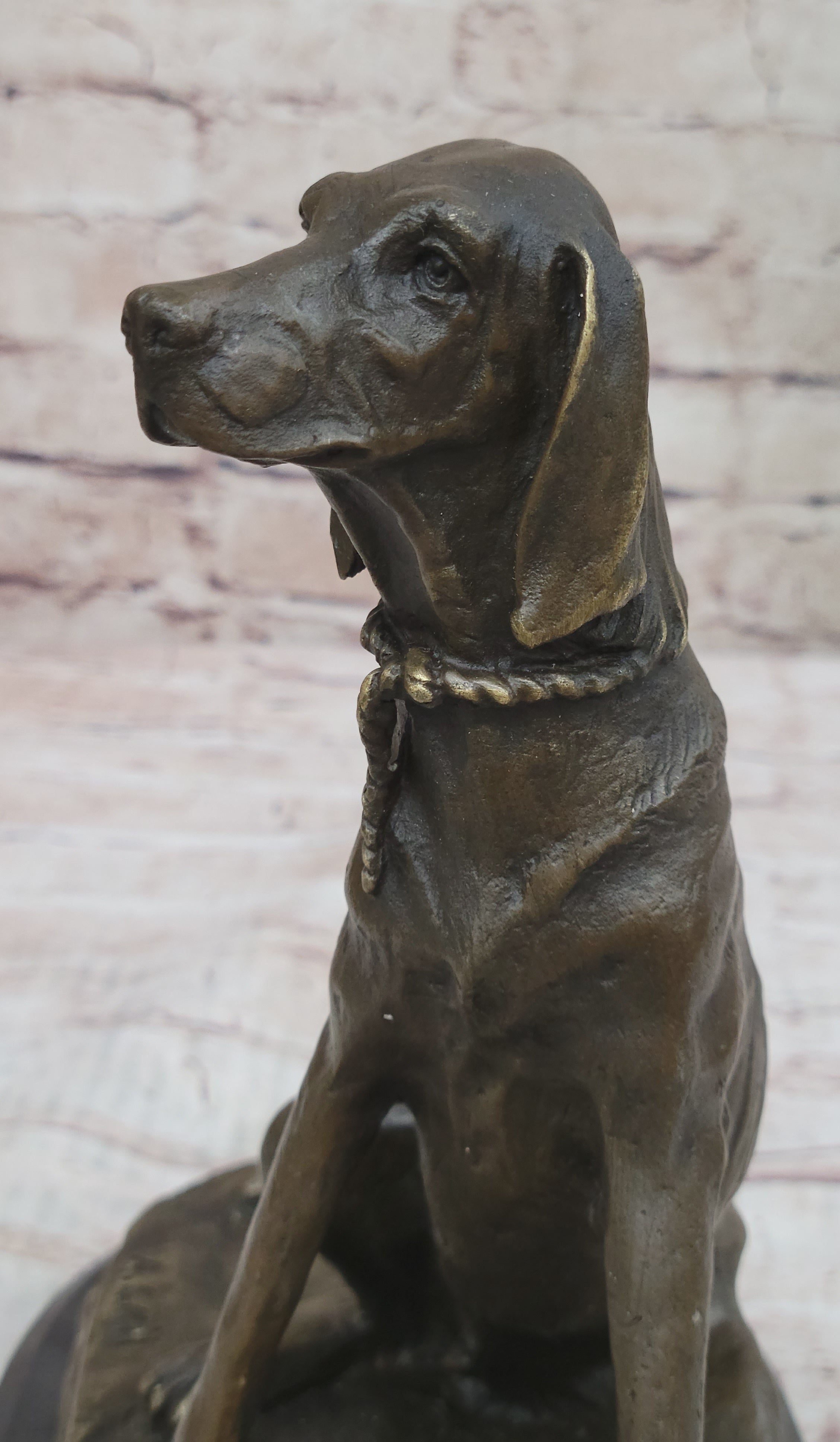 Bronze Service Dog w/ Vest Statue Sculpture Figure Figurine 10” x 10”