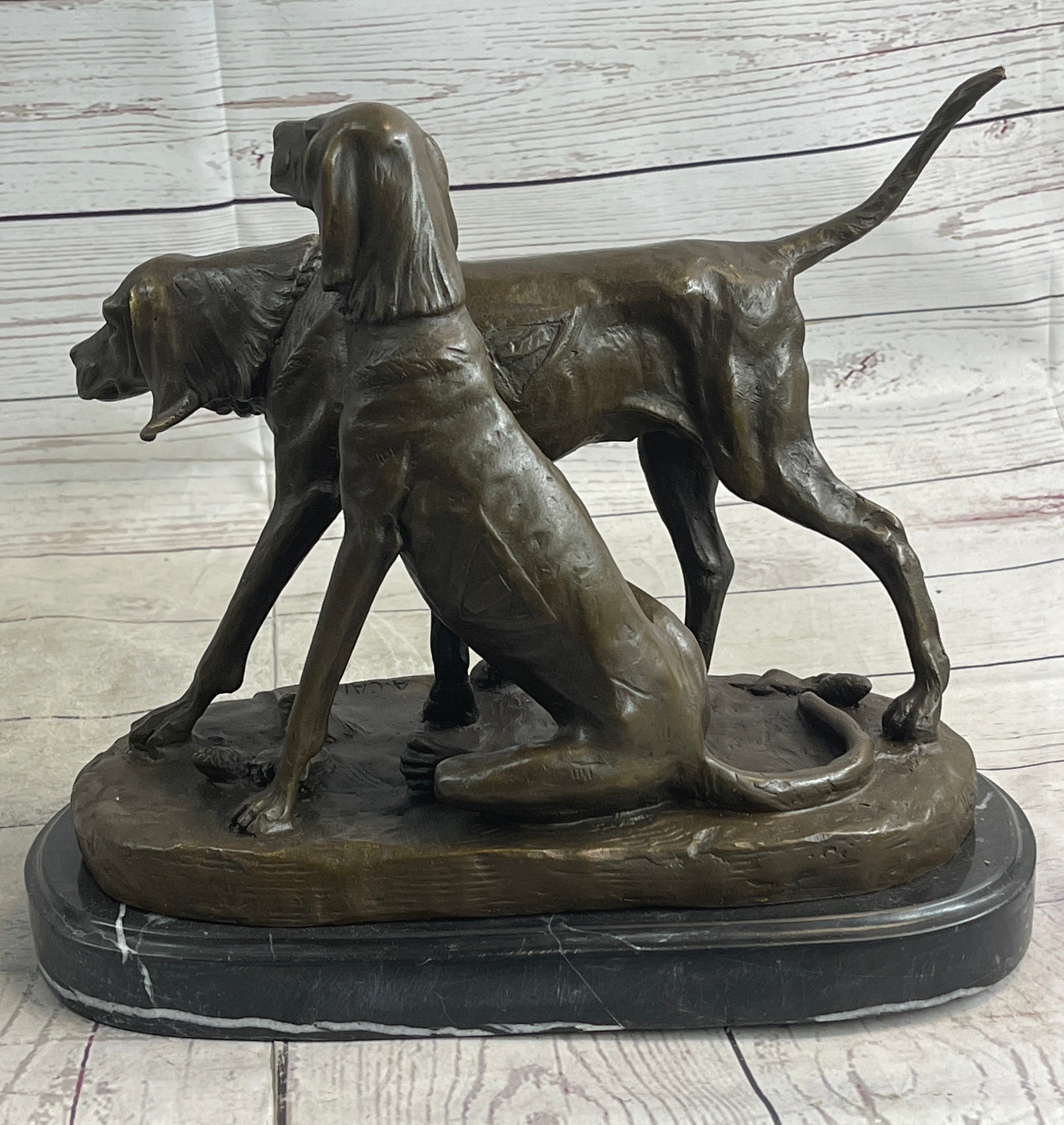 Service Dogs Hunting Hound Retriever Dog Hot Cast Bronze Sculpture Statue Decor