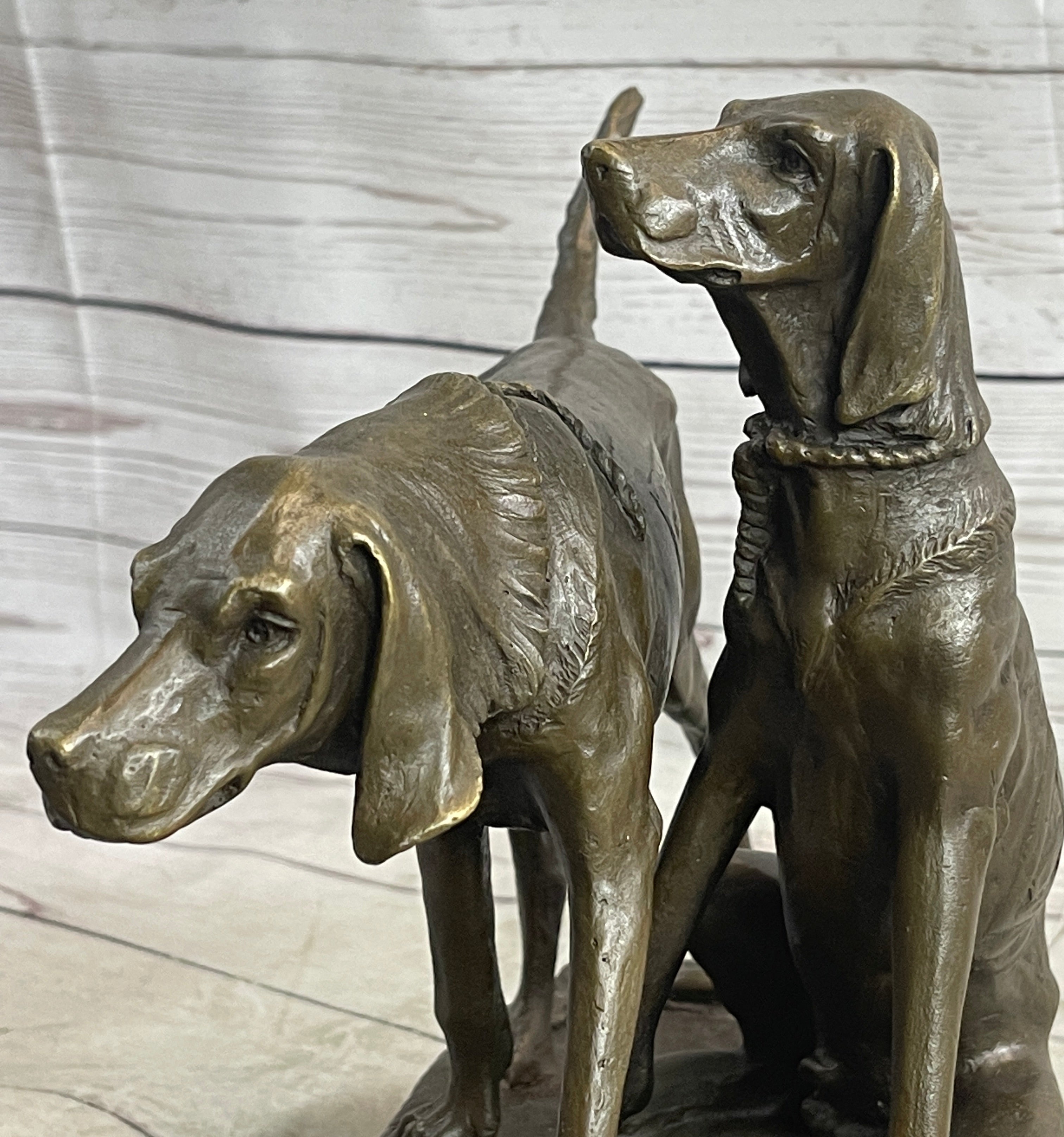 Service Dogs Hunting Hound Retriever Dog Hot Cast Bronze Sculpture Statue Decor